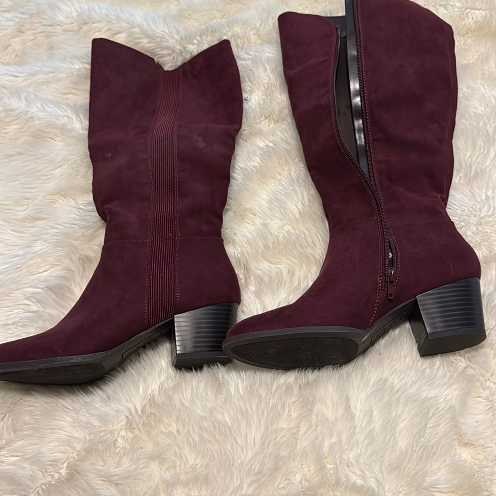 Suede knee-high boots